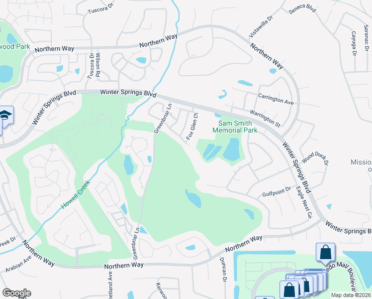 map of restaurants, bars, coffee shops, grocery stores, and more near 1547 Braewick Street in Winter Springs