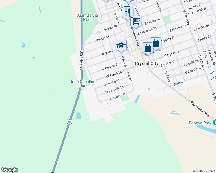map of restaurants, bars, coffee shops, grocery stores, and more near 614 West La Salle Street in Crystal City