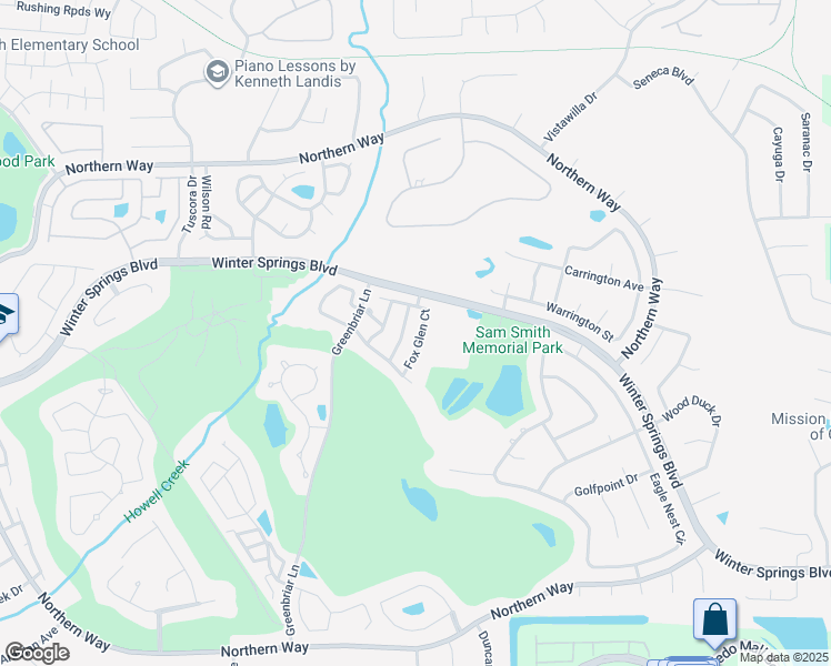 map of restaurants, bars, coffee shops, grocery stores, and more near 1507 Fox Glen Drive in Winter Springs