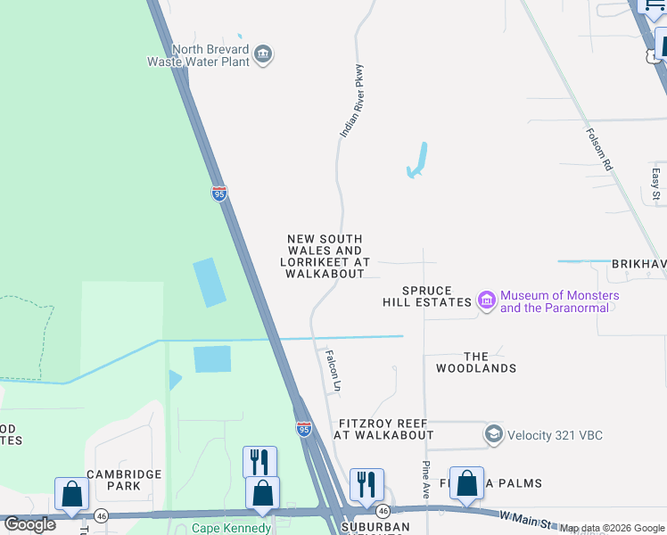 map of restaurants, bars, coffee shops, grocery stores, and more near 4372 Starling Place in Mims