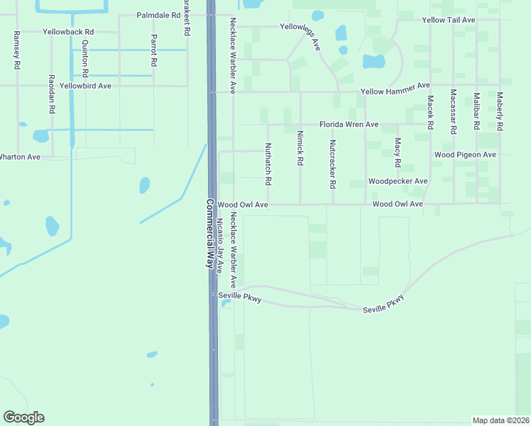 map of restaurants, bars, coffee shops, grocery stores, and more near 10380 Wood Owl Avenue in Brooksville