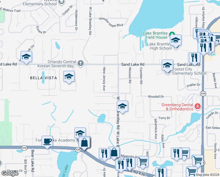 map of restaurants, bars, coffee shops, grocery stores, and more near 1012 Ashworth Cove in Altamonte Springs