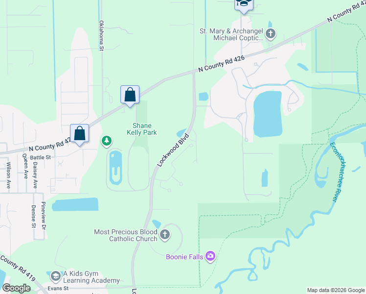 map of restaurants, bars, coffee shops, grocery stores, and more near 500 Silver Springs Drive in Oviedo