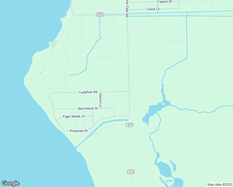 map of restaurants, bars, coffee shops, grocery stores, and more near 96 Ladyfish Road in Palacios