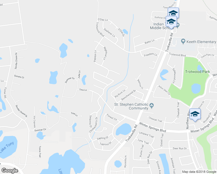 map of restaurants, bars, coffee shops, grocery stores, and more near 886 Chokecherry Drive in Winter Springs