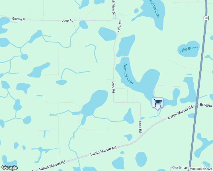 map of restaurants, bars, coffee shops, grocery stores, and more near 23130 Loop Road in Groveland