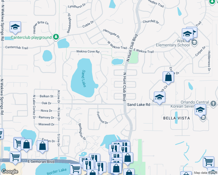 map of restaurants, bars, coffee shops, grocery stores, and more near 209 Cottesmore Circle West in Longwood