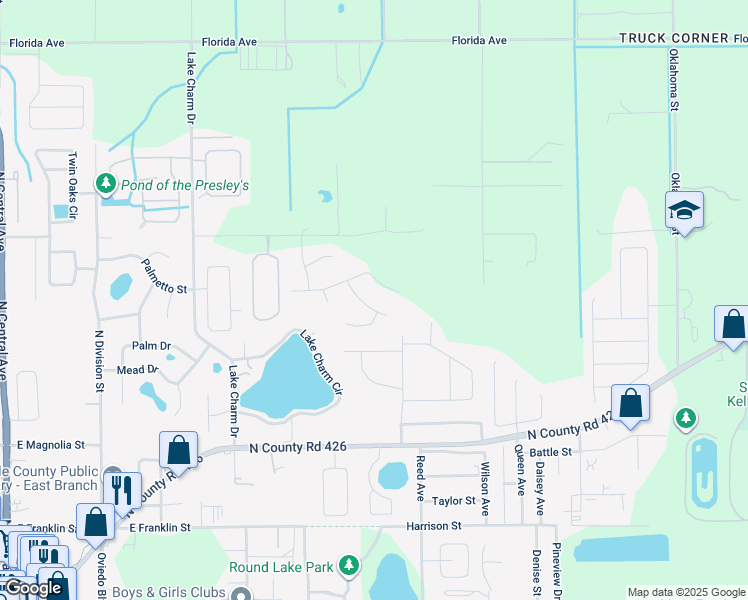 map of restaurants, bars, coffee shops, grocery stores, and more near 962 Palmetto Street in Oviedo