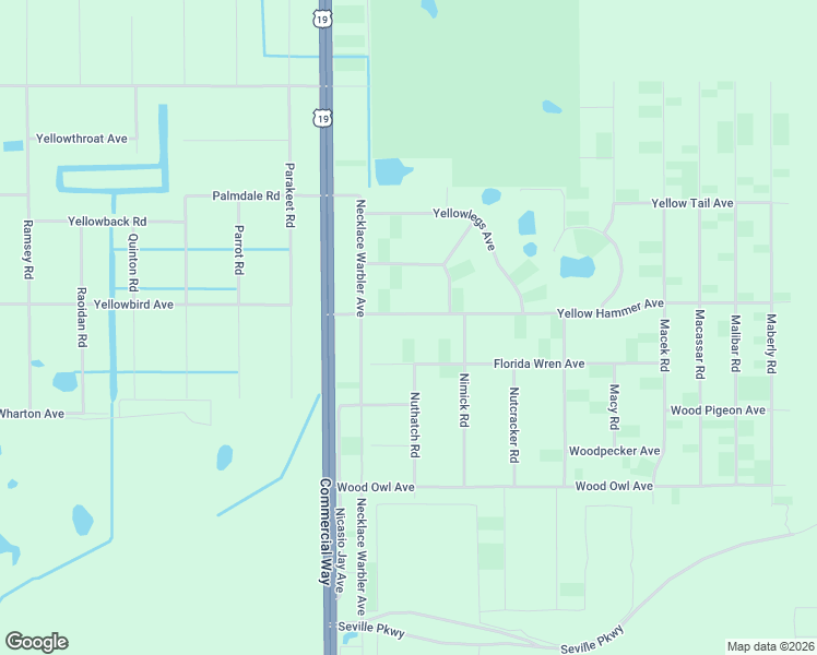 map of restaurants, bars, coffee shops, grocery stores, and more near 10360 Yellow Hammer Avenue in Brooksville