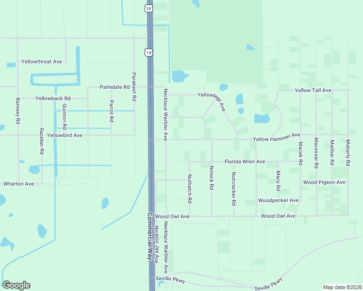 map of restaurants, bars, coffee shops, grocery stores, and more near 10360 Yellow Hammer Avenue in Brooksville