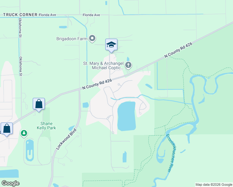 map of restaurants, bars, coffee shops, grocery stores, and more near 2513 Gabrielle Woods Place in Oviedo