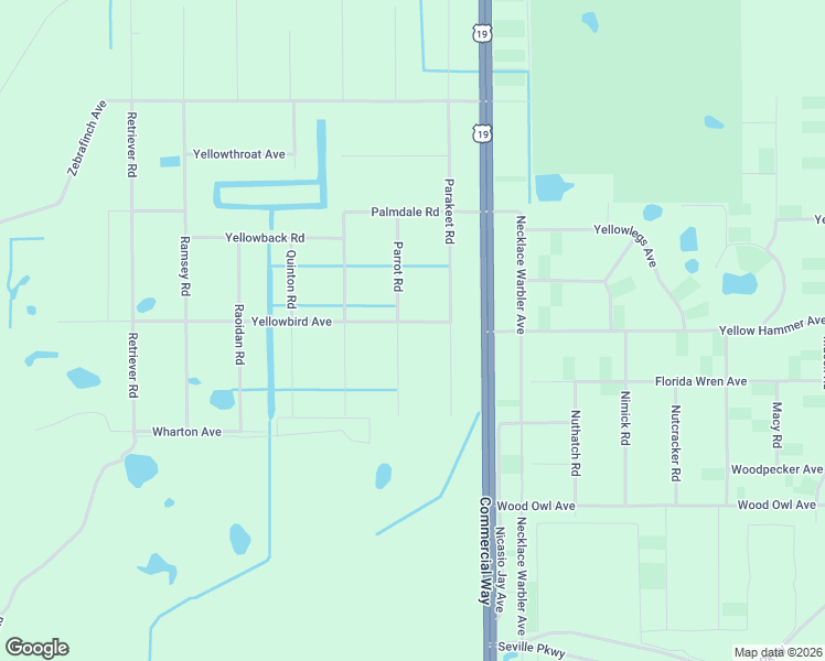 map of restaurants, bars, coffee shops, grocery stores, and more near 10186 Yellowbird Avenue in Brooksville