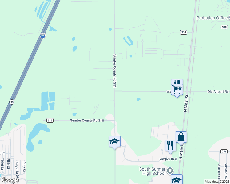 map of restaurants, bars, coffee shops, grocery stores, and more near 1682 North West Street in Bushnell