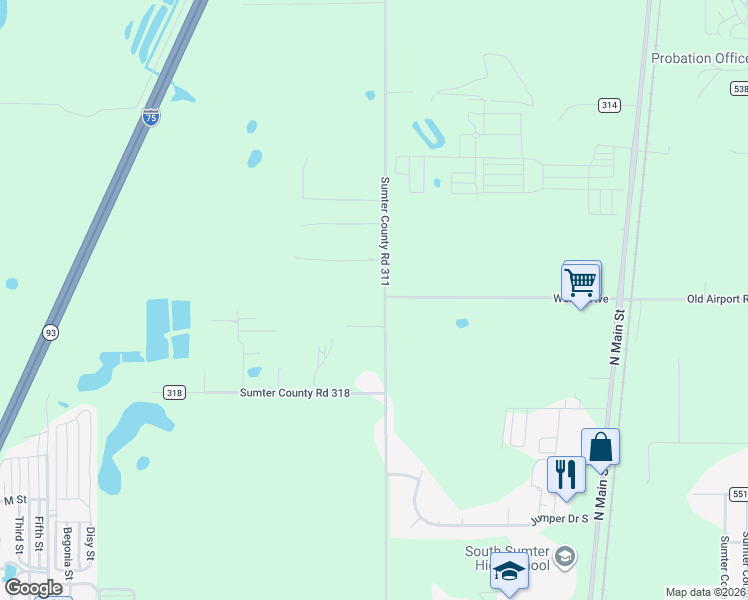 map of restaurants, bars, coffee shops, grocery stores, and more near 1682 North West Street in Bushnell