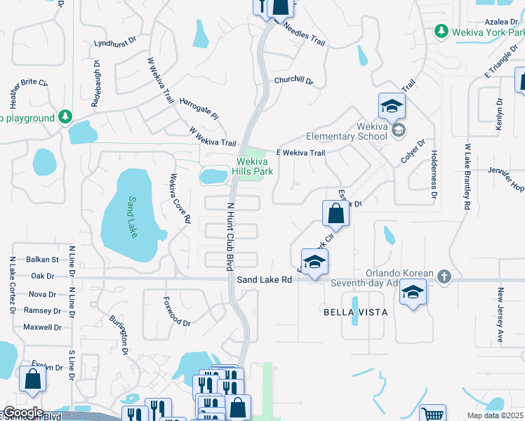 map of restaurants, bars, coffee shops, grocery stores, and more near 109 Berkshire Circle East in Longwood