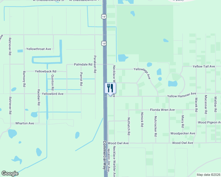 map of restaurants, bars, coffee shops, grocery stores, and more near 10330 Yellowstone Avenue in Brooksville