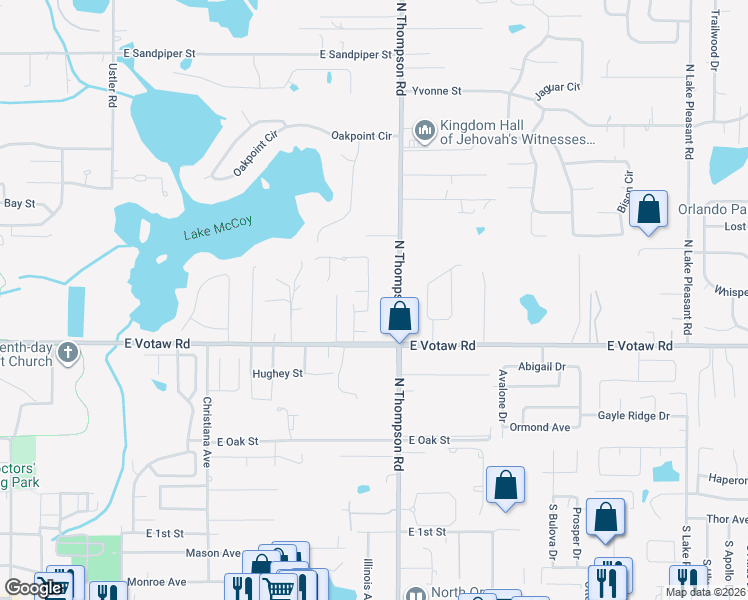 map of restaurants, bars, coffee shops, grocery stores, and more near 473 Dominish Estates Drive in Apopka