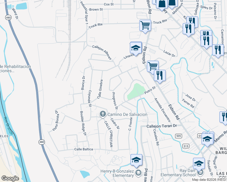 map of restaurants, bars, coffee shops, grocery stores, and more near 793 Cotorra Street in Eagle Pass
