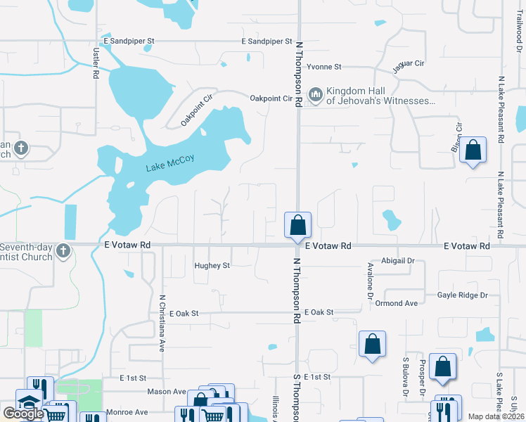 map of restaurants, bars, coffee shops, grocery stores, and more near 1121 Benan Court in Apopka