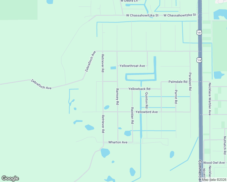 map of restaurants, bars, coffee shops, grocery stores, and more near 18235 Ramsey Road in Brooksville