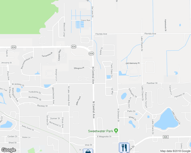map of restaurants, bars, coffee shops, grocery stores, and more near 1093 Laurel Oaks Court in Oviedo