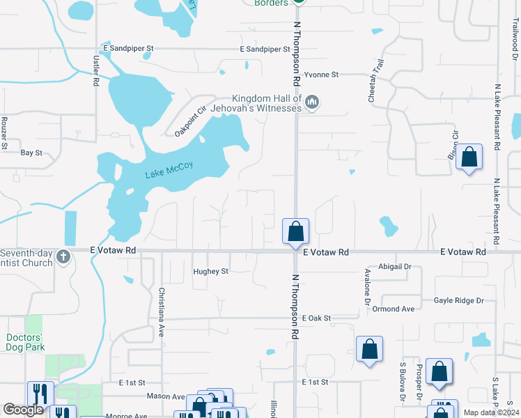 map of restaurants, bars, coffee shops, grocery stores, and more near 1113 Benan Court in Apopka