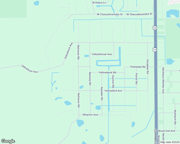 map of restaurants, bars, coffee shops, grocery stores, and more near 18235 Ramsey Road in Brooksville
