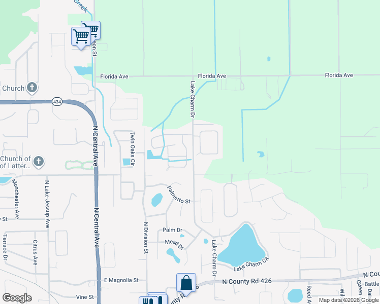 map of restaurants, bars, coffee shops, grocery stores, and more near 1403 Ellis Fallon Loop in Oviedo