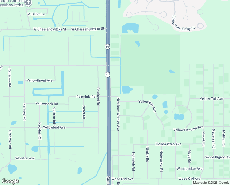 map of restaurants, bars, coffee shops, grocery stores, and more near 18298 Commercial Way in Brooksville