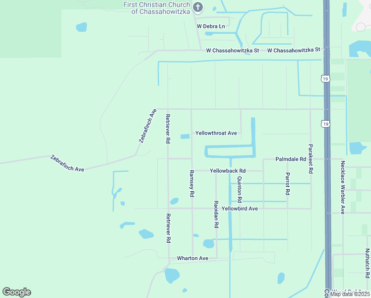 map of restaurants, bars, coffee shops, grocery stores, and more near 18303 Ramsey Road in Brooksville