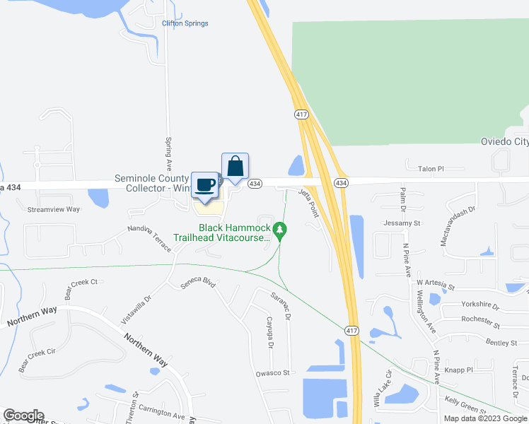 map of restaurants, bars, coffee shops, grocery stores, and more near 116 Peregrine Court in Winter Springs