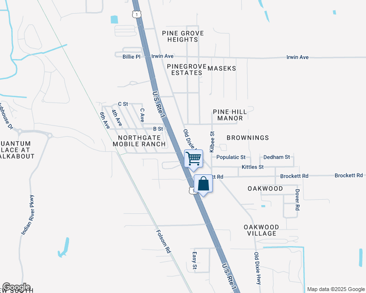 map of restaurants, bars, coffee shops, grocery stores, and more near 3239 U.S. 1 in Mims