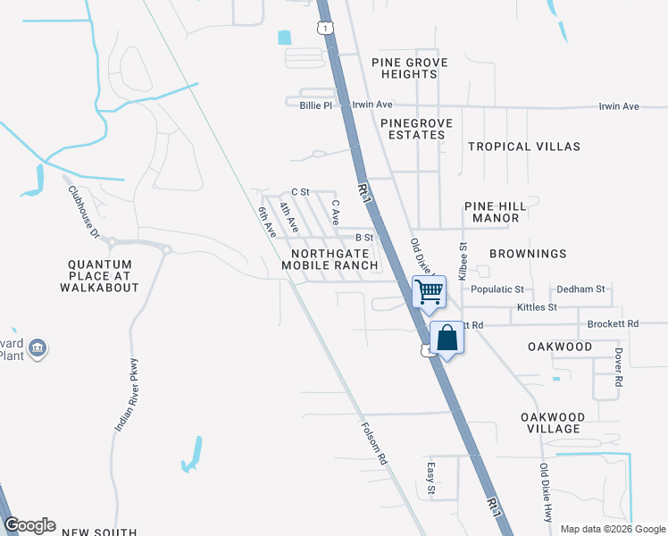 map of restaurants, bars, coffee shops, grocery stores, and more near 3254 Karen Avenue in Mims