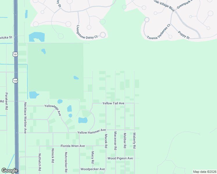 map of restaurants, bars, coffee shops, grocery stores, and more near 18336 Macek Road in Brooksville