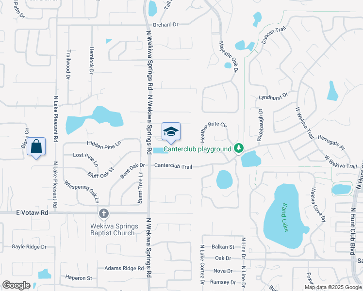 map of restaurants, bars, coffee shops, grocery stores, and more near 555 North Wekiwa Springs Road in Apopka