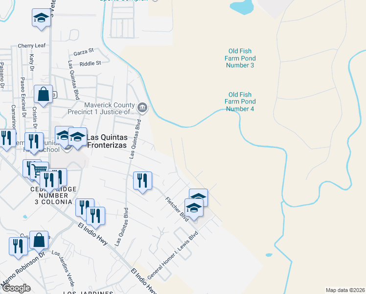 map of restaurants, bars, coffee shops, grocery stores, and more near 3154 T-Curi Street in Eagle Pass