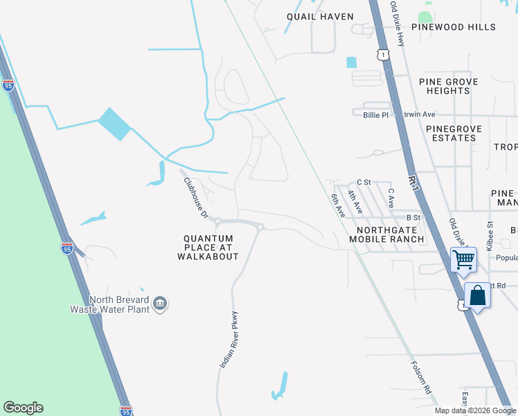 map of restaurants, bars, coffee shops, grocery stores, and more near 3828 Loggerhead Lane in Mims