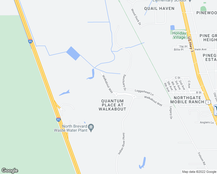 map of restaurants, bars, coffee shops, grocery stores, and more near Walkabout Way in Mims