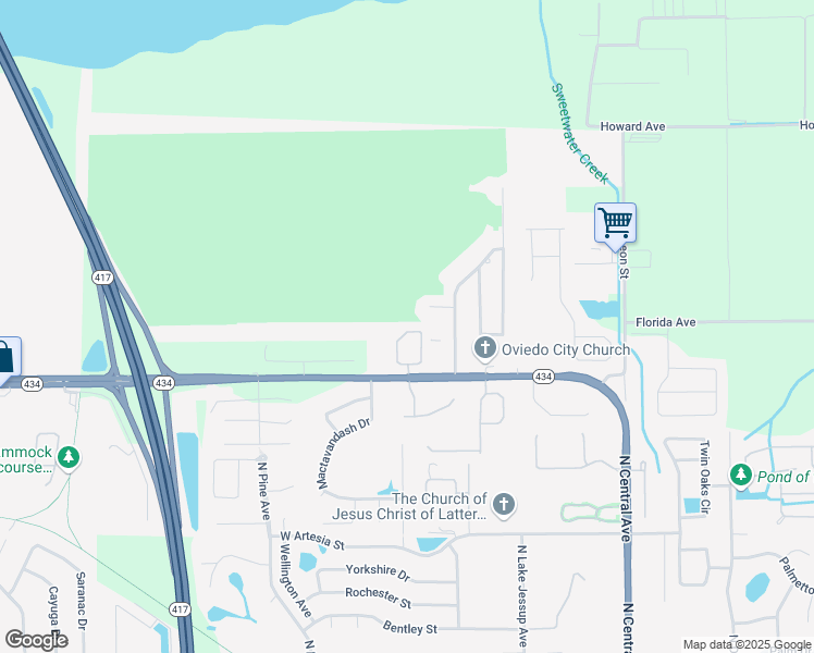 map of restaurants, bars, coffee shops, grocery stores, and more near 576 Pinebranch Circle in Winter Springs