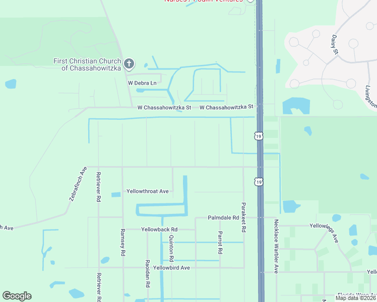 map of restaurants, bars, coffee shops, grocery stores, and more near 18455 Pake Road in Brooksville