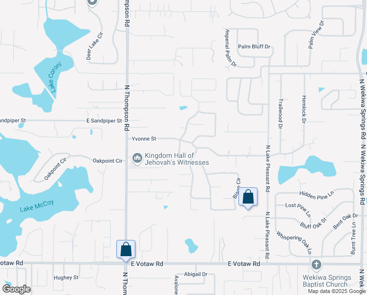 map of restaurants, bars, coffee shops, grocery stores, and more near 725 Cheetah Trail in Apopka