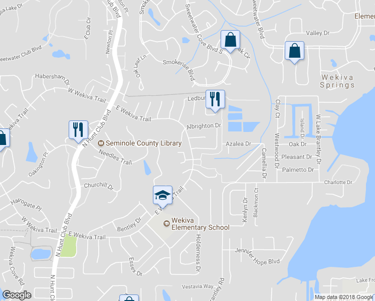 map of restaurants, bars, coffee shops, grocery stores, and more near 126 West York Court in Longwood