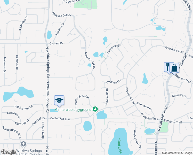 map of restaurants, bars, coffee shops, grocery stores, and more near 653 Majestic Oak Drive in Apopka