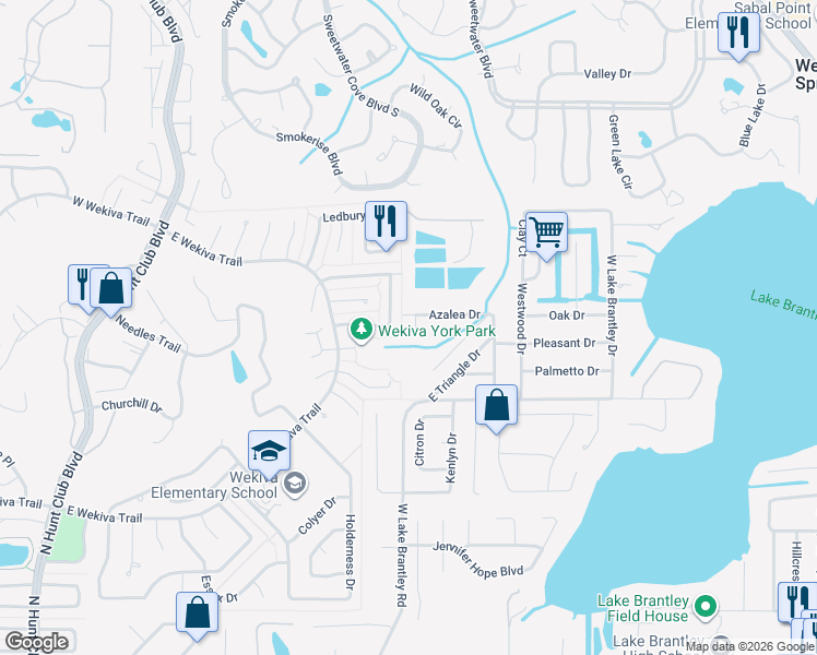 map of restaurants, bars, coffee shops, grocery stores, and more near 2230 Hibiscus Drive in Longwood