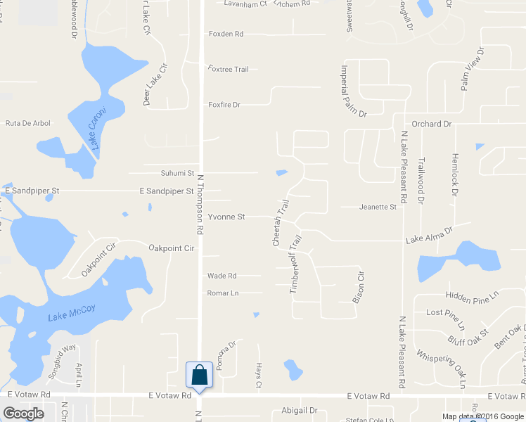 map of restaurants, bars, coffee shops, grocery stores, and more near 1343 Yvonne Street in Apopka