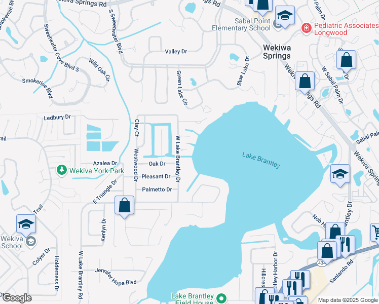 map of restaurants, bars, coffee shops, grocery stores, and more near 2201 Cove Court in Longwood