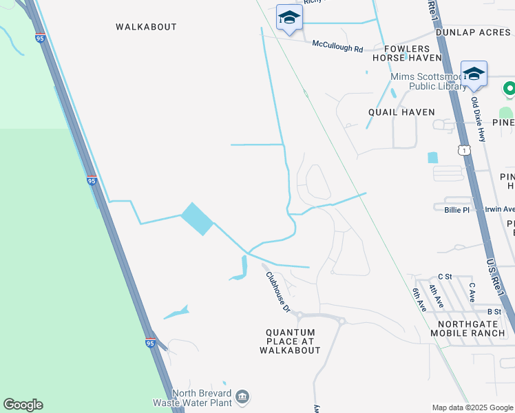 map of restaurants, bars, coffee shops, grocery stores, and more near Sanctuary Drive in Mims
