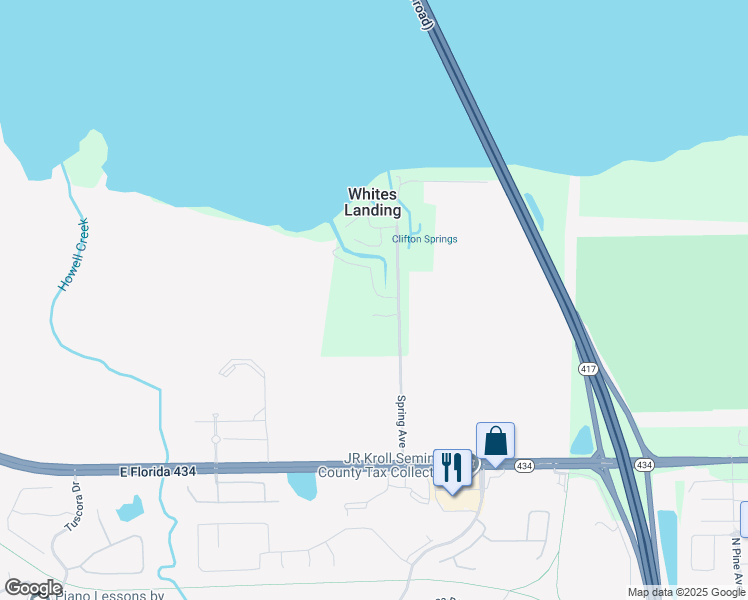 map of restaurants, bars, coffee shops, grocery stores, and more near 1917 Boat Club Road in Oviedo