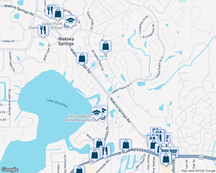 map of restaurants, bars, coffee shops, grocery stores, and more near 470 South Pin Oak Place in Longwood