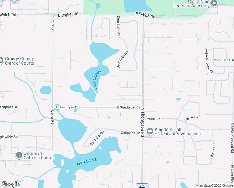 map of restaurants, bars, coffee shops, grocery stores, and more near 915 Suhumi Street in Apopka